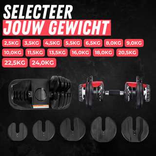 Verstelbare Dumbbell - 2 Tot 24 KG