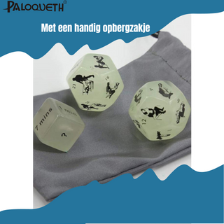 Erotische Dobbelsteenset - Glow in the dark