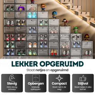 Schoenen opbergbox - Transparant Zwart