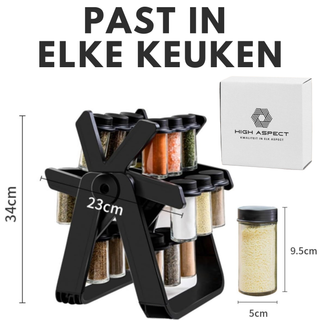 Draaibaar Kruidenrek - met 18 Potjes