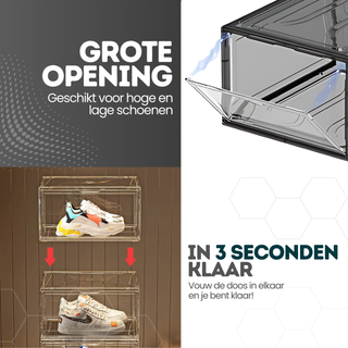 Schoenen opbergbox - Transparant Zwart