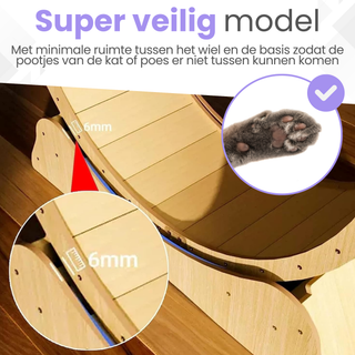 Katten Renwiel / loopwiel Hout