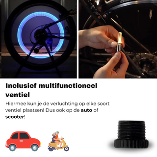 Set van 2 Fiets/ Auto/ Scooter ventiel lampjes