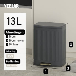Pedaal Prullenbak 13L - Wit