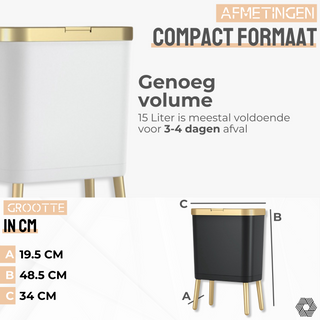 Prullenbak op pootjes - 15L