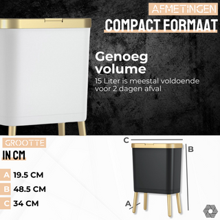 Prullenbak op pootjes - 15L