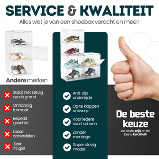 Schoenen opbergbox - Transparant Zwart