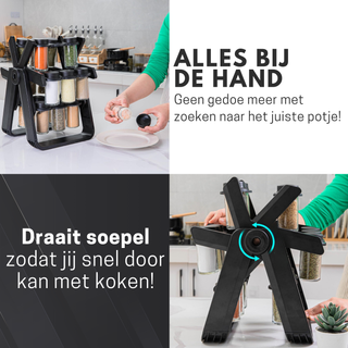 Draaibaar Kruidenrek - met 18 Potjes