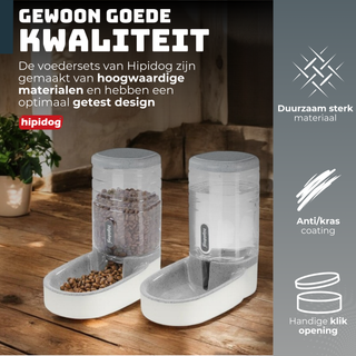 Hipidog Dierenvoederset Grijs