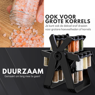 Draaibaar Kruidenrek - met 18 Potjes