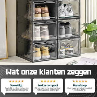 Schoenen opbergbox - Transparant Zwart