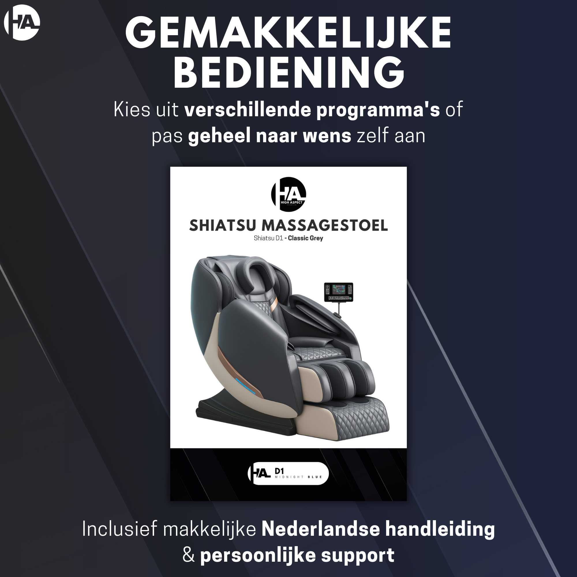 High Aspect® Massagestoel D1 - Classic Grey