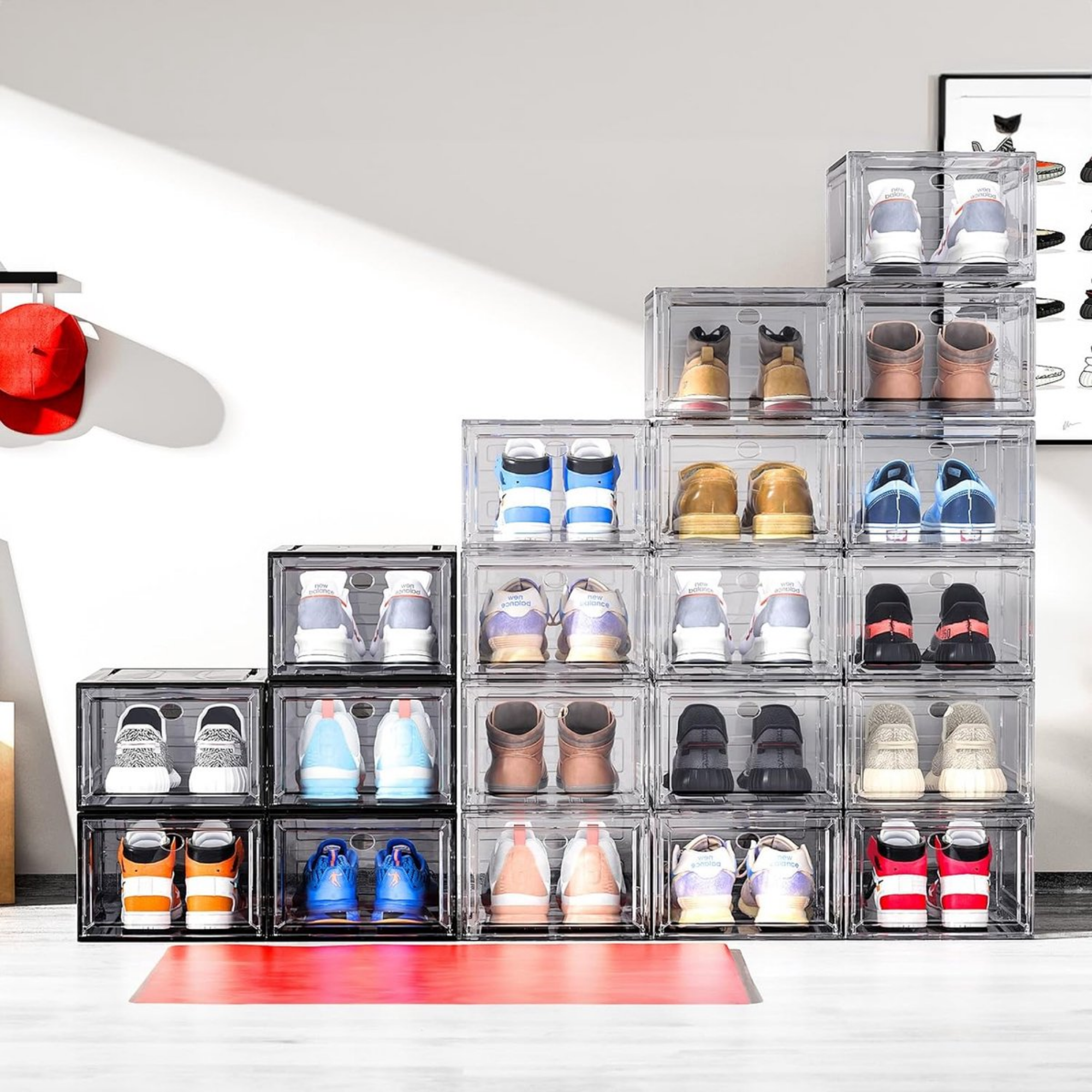 Schoenen opbergbox - Transparant Zwart