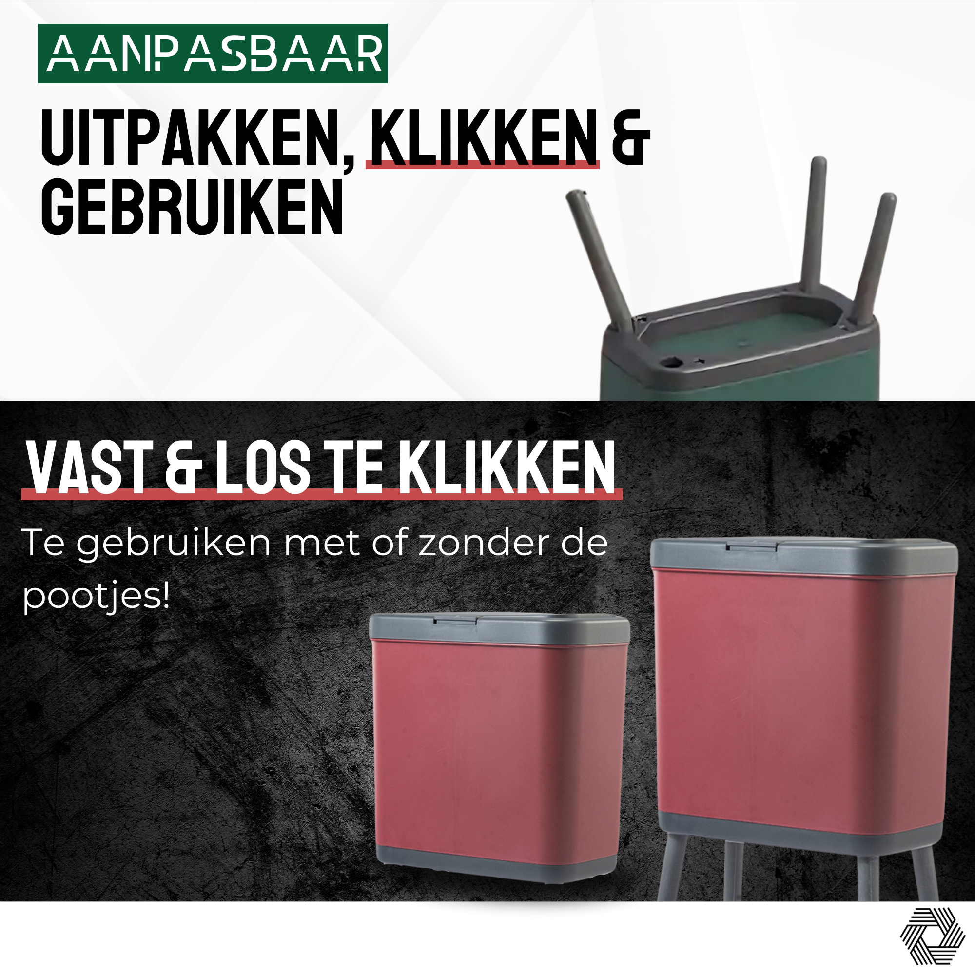Prullenbak op Pootjes 15L - Geel
