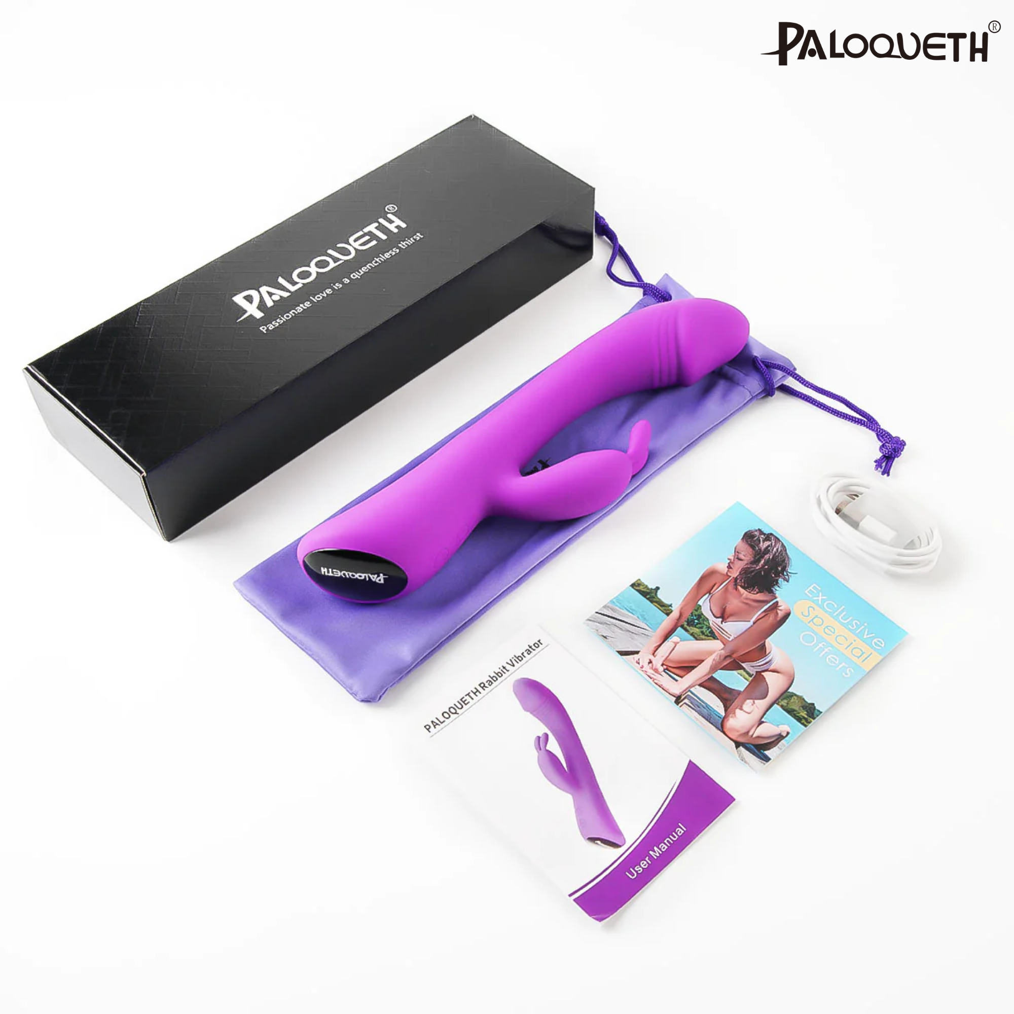 Paloqueth 3in1 Rabbit Vibrator - Dildo