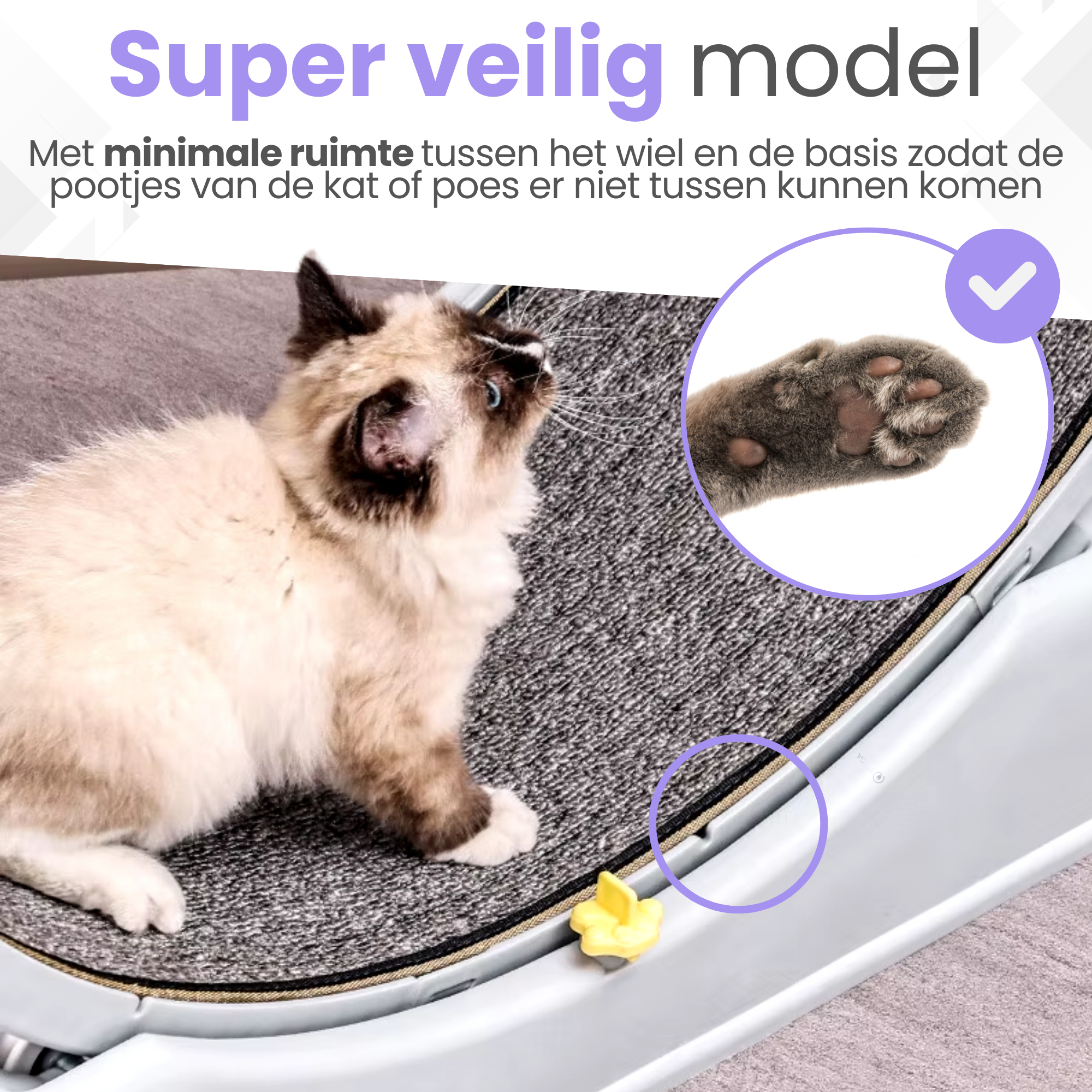 Katten loopwiel Wit