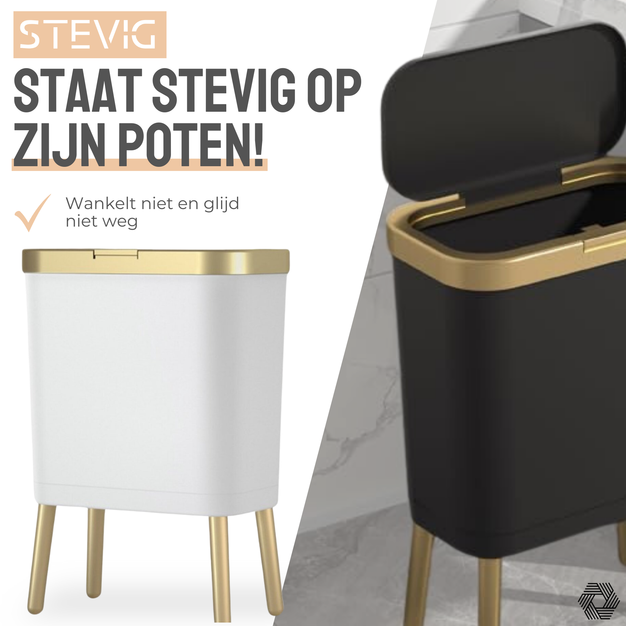 Prullenbak op pootjes - 15L