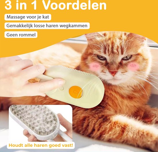 Dierenharen Borstel met Sprayfunctie