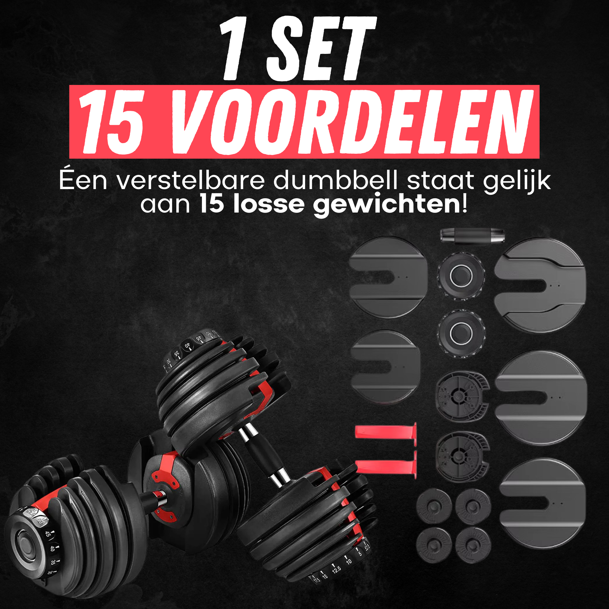 Verstelbare Dumbbell - 2 Tot 24 KG
