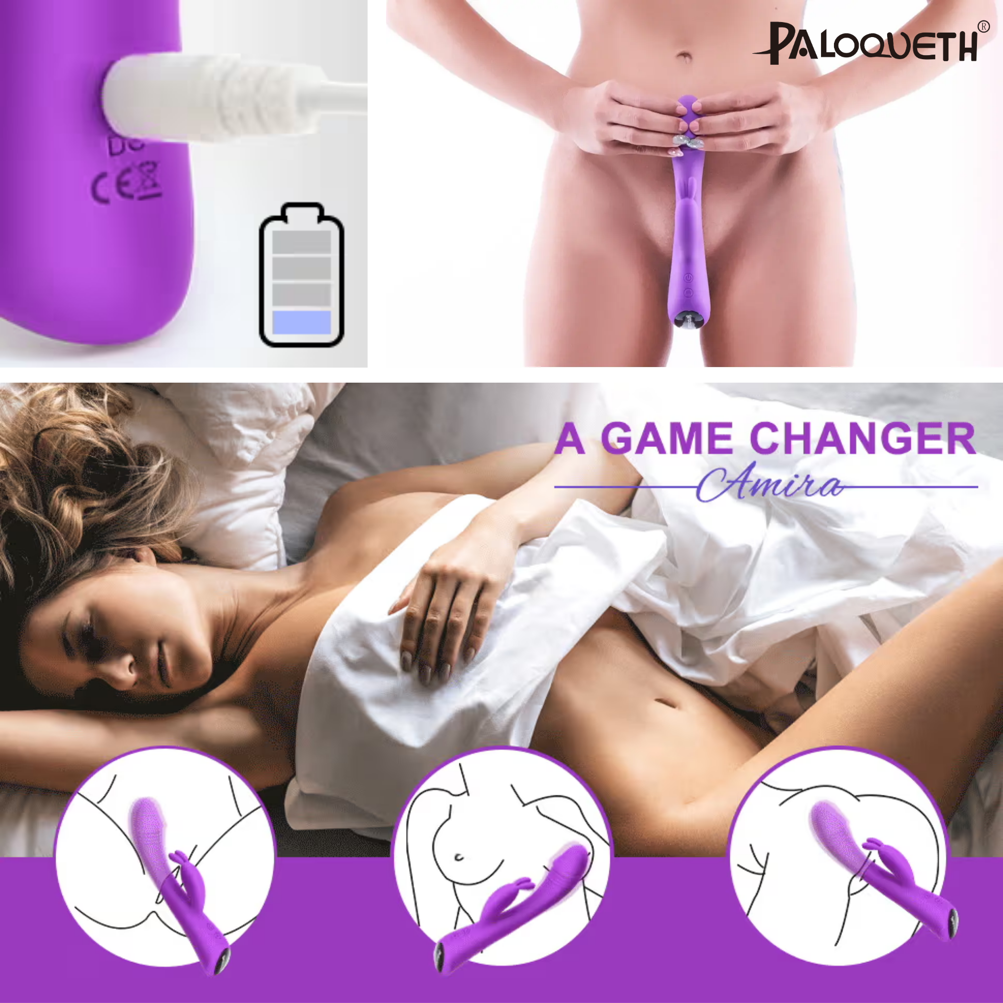 Paloqueth 3in1 Rabbit Vibrator - Dildo
