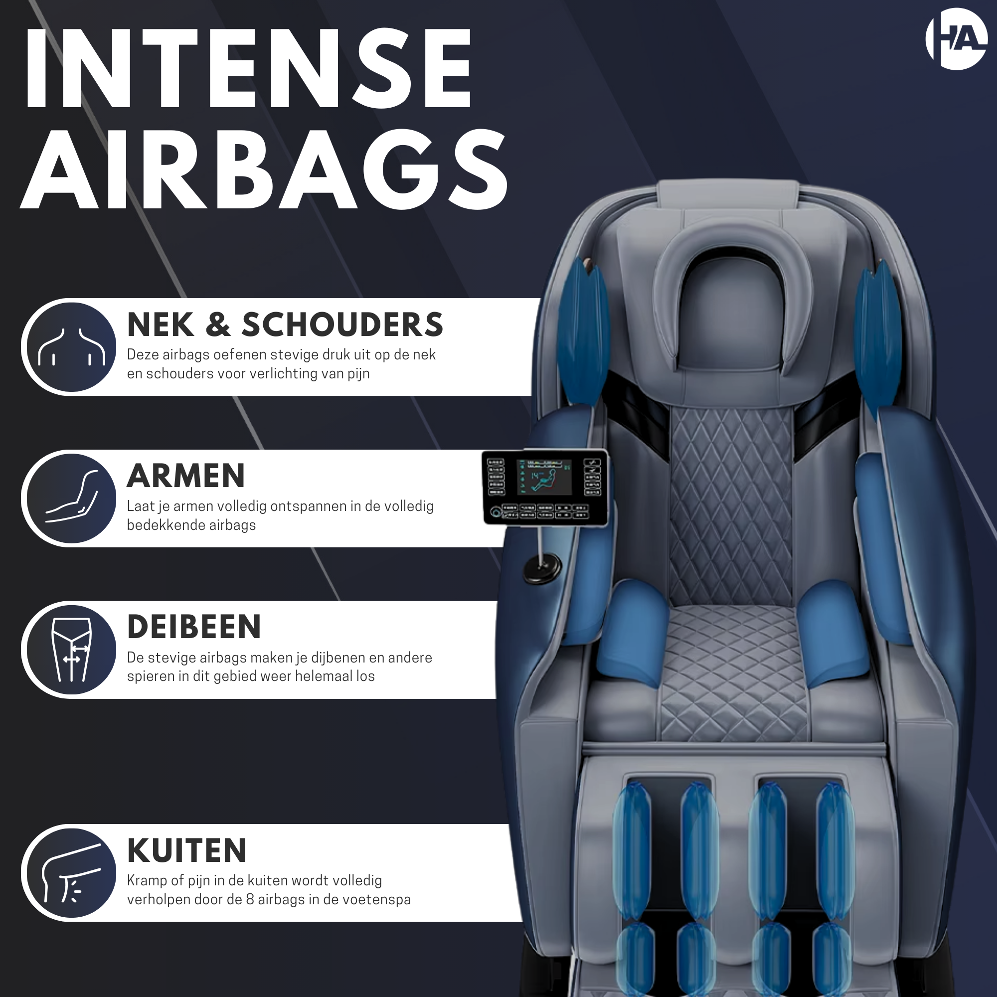 High Aspect® Massagestoel D1 - Midnight Blue