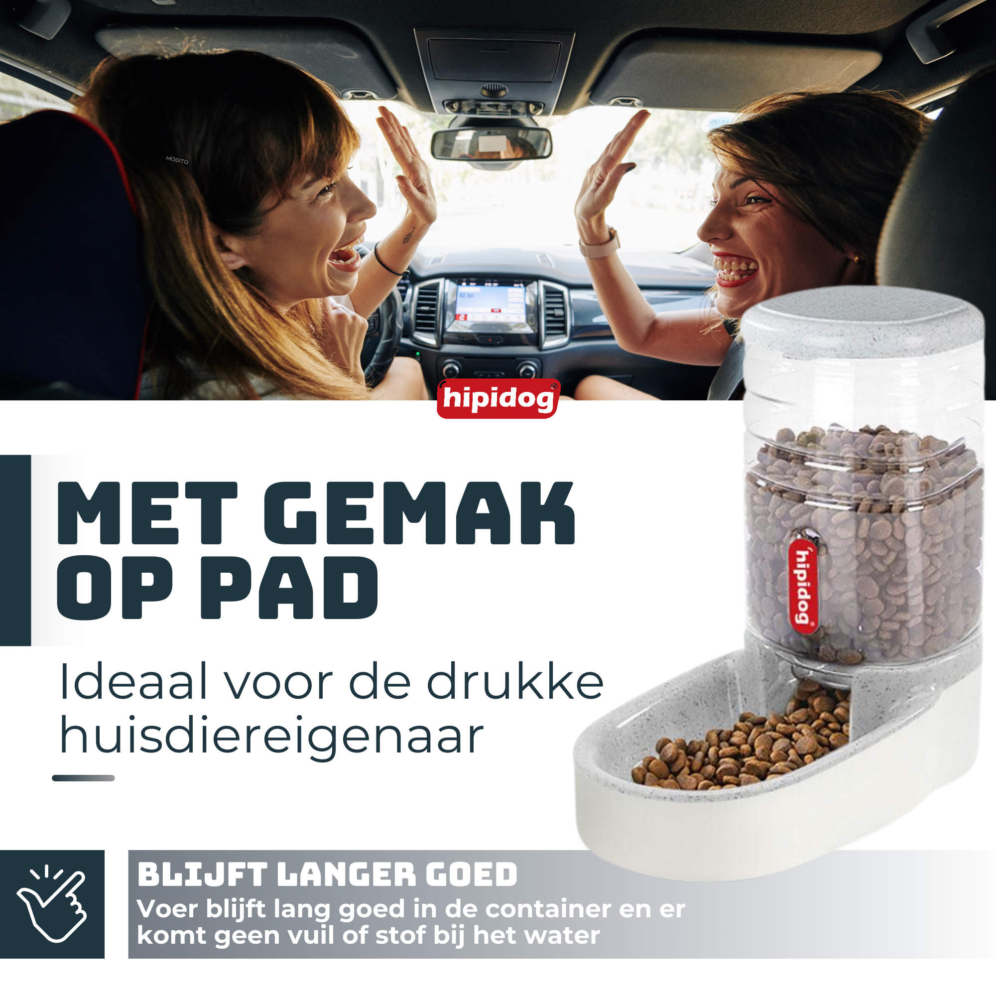 Hipidog Voerbak Grijs
