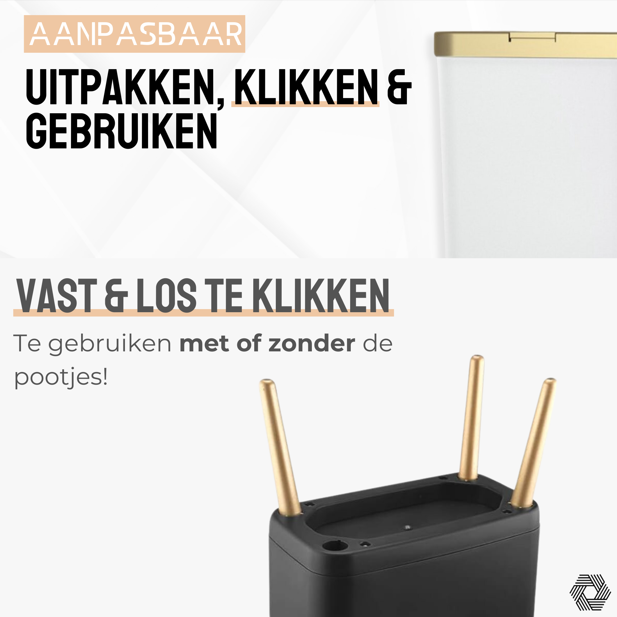 Prullenbak op pootjes - 15L