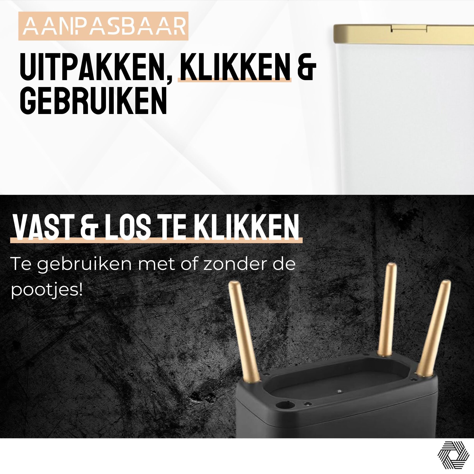 Prullenbak op pootjes - 15L