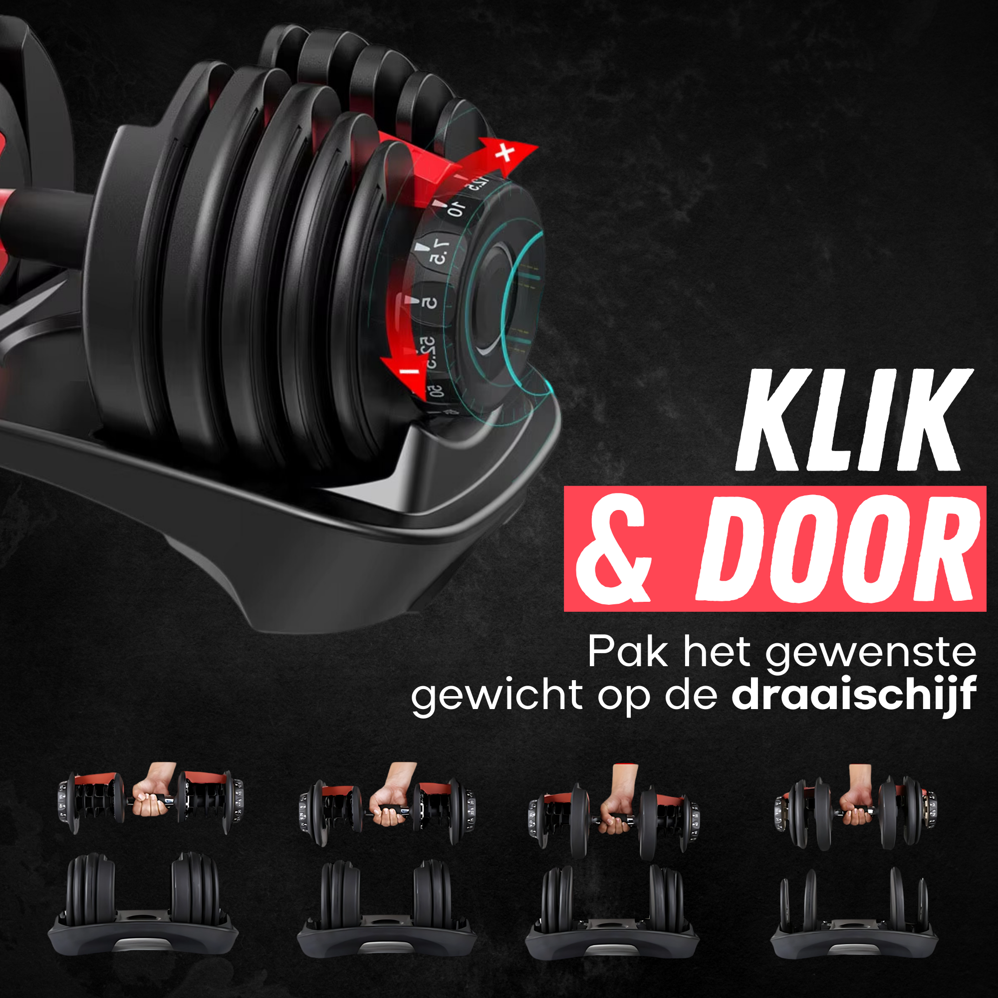 Verstelbare Dumbbell - 2 Tot 24 KG