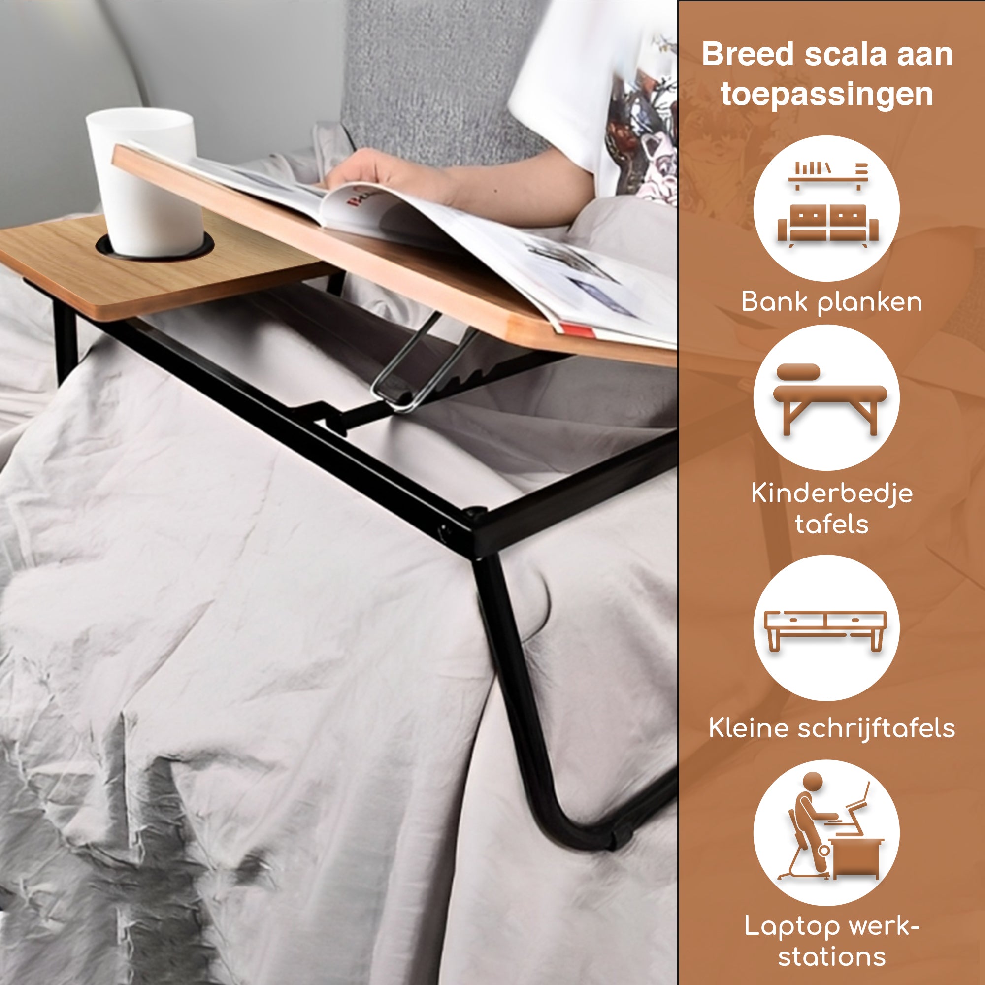 Bedtafel bruin