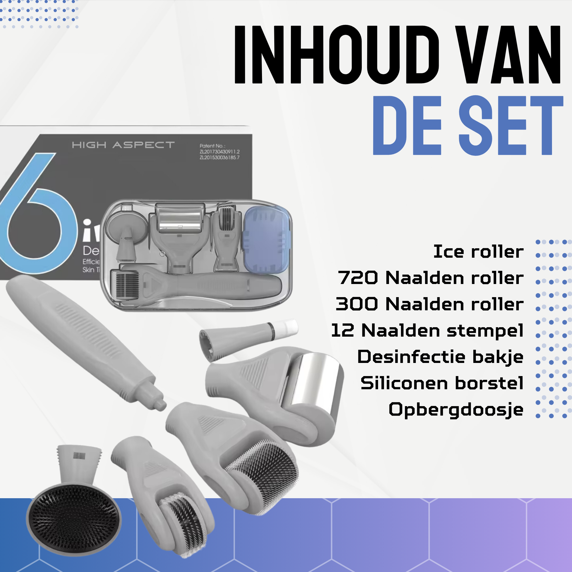 6 In 1 Dermaroller Baardgroei set
