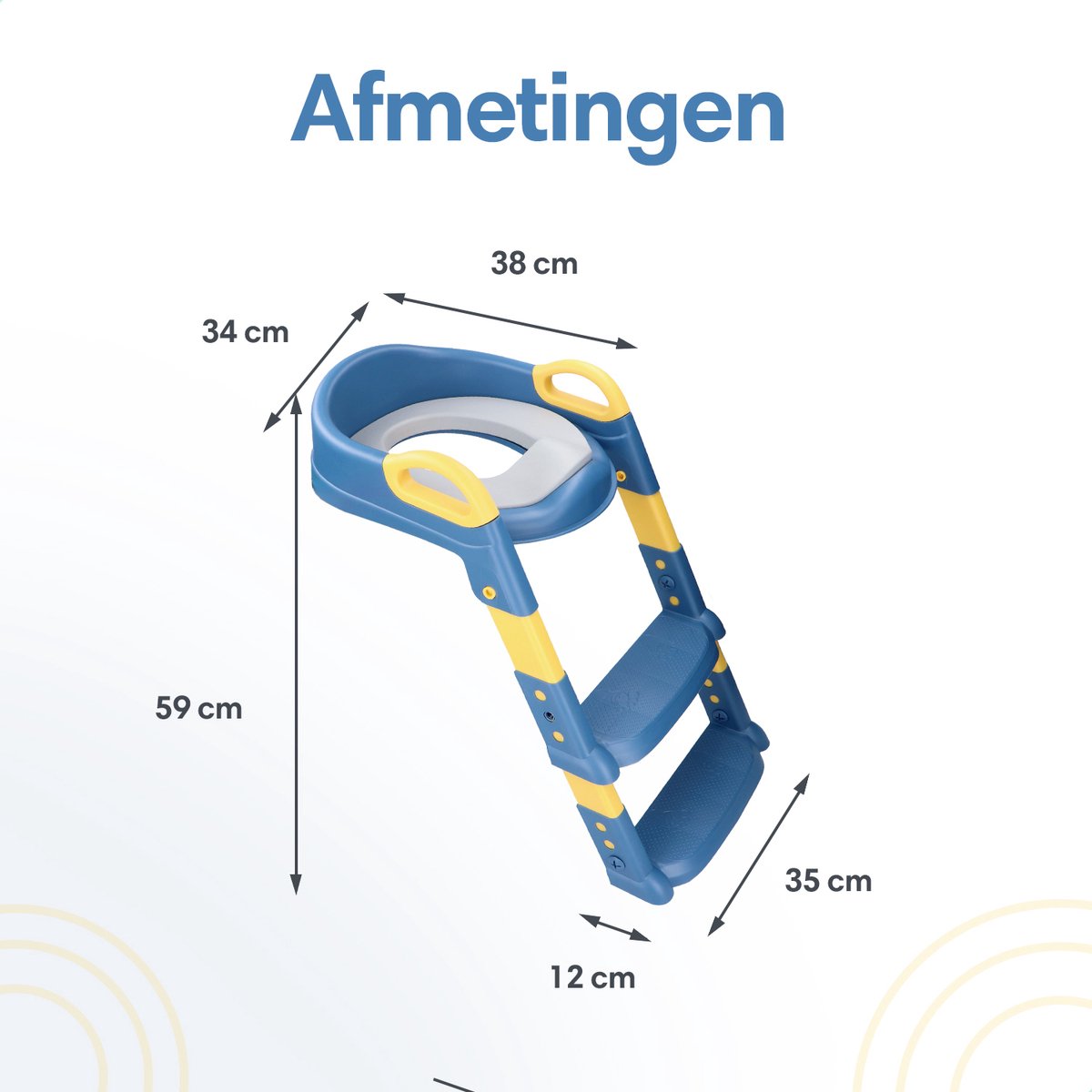 WC Verkleiner met Trapje - Blauw