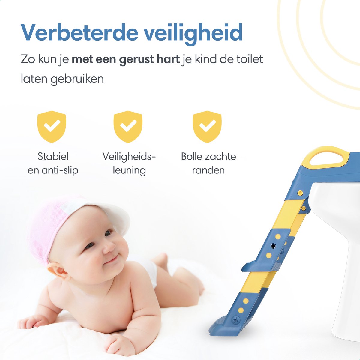 WC Verkleiner met Trapje - Blauw